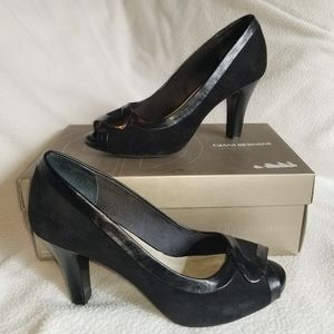 Giani Bernini Black Suede Peep-toe Pump